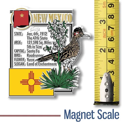 Miniatura 4 de Imán de montaje del estado de Nuevo México por Classic Magnets, 2.9 x 3.2 pulgadas, recuerdos coleccionables de goma 3D estilo vintage y regalos