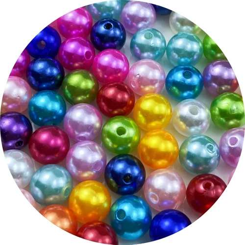 Miniatura 46 de Pinhoollgo 800pcs Pearl Beads 6mm Round Pearl Beads with Hole for DIY Bracelet Necklace Jewelry Making Supplies Handmade Craft(White)