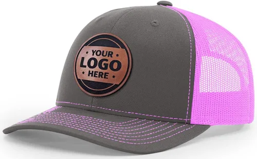Miniatura 15 de Sombrero de parche de cuero de camionero personalizado grabado con láser