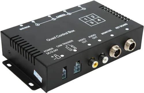Miniatura 8 de Tefola Caja de control de cámara de respaldo, caja de control de divisor de video de 4 canales DC12V 24V Interruptor de imagen Control remoto