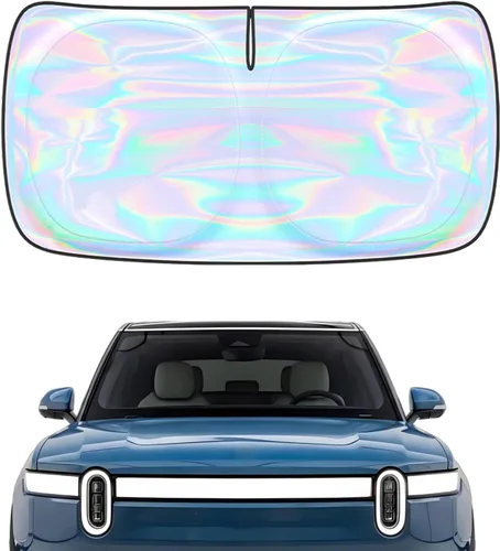 Parasol para parabrisas Rivian R1S R1T 2022-2026 – Parasol compatible con Rivian R1S R1T plegable para ventana delantera, protector de visera solar,