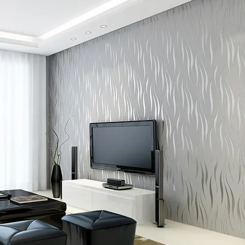 Miniatura 2 de mamonhome Silver Gray Self Adhesive Removable Wallpaper Peel and Stick Wallpaper for Livingroom, Bedroom, Kitchen, Bathroom.