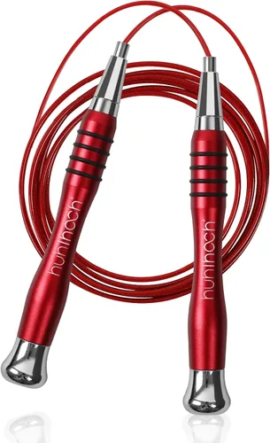 Cuerda de saltar con peso de velocidad con mecanismo de bloqueo seguro, giro suave de 360°, asas antideslizantes con textura mate, cuenta con 2 Rojo