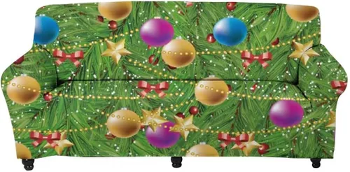 Miniatura 14 de Horeset Snowy Tree - Funda de sofá para 2 cojines, decoración del hogar, funda protectora de muebles para perro, impermeable y lavable Árbol nevado