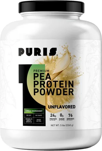 Miniatura 9 de PURIS Proteína de guisante en polvo – Vegano a base de plantas 0.95 oz por porción Sin lácteos, soja y gluten Etiqueta limpia sin OMG Sabor