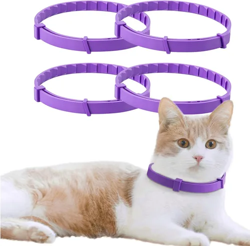 Paquete de 4 collares calmantes para gatos y gatitos – Collares de feromonas para gatos para aliviar la ansiedad para orinar, maullar, luchar y