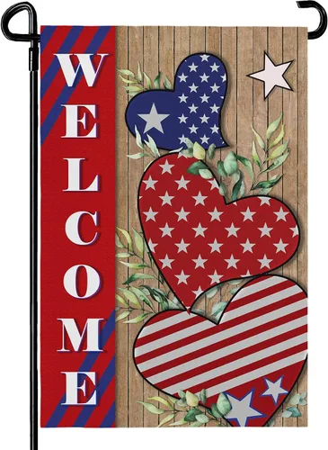 Bandera patriótica de jardín del 4 de julio para exteriores, banderas de jardín de independencia americana, 12 x 18 pulgadas, decoración de