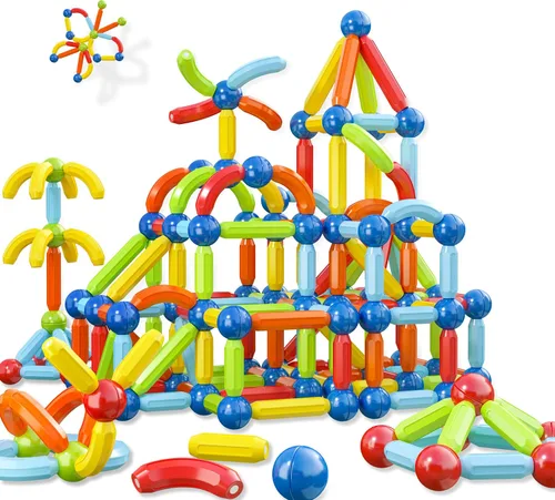 Bloques magnéticos para niños pequeños, juguetes Montessori para niños de 3, 4 y 5 años, juguetes educativos magnéticos y bolas de aprendizaje