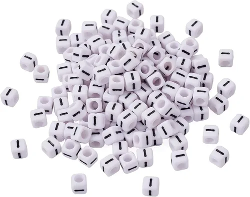 Miniatura 30 de FASHEWELRY 300 cuentas cúbicas de acrílico con números cuadrados mezclados del 0 al 9, cuentas de acrílico blanco de 0.236 x 0.236 pulgadas