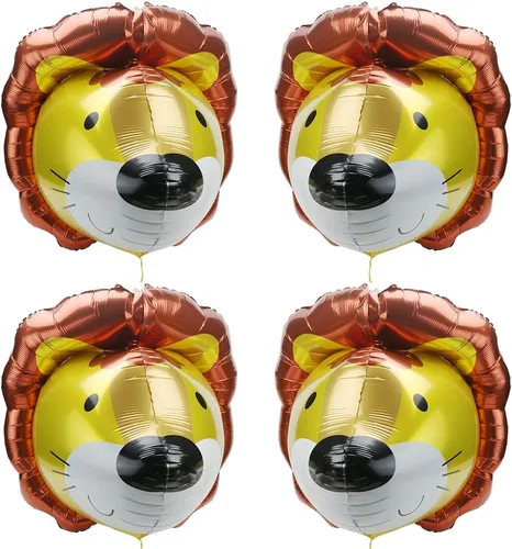 Miniatura 10 de Globo de elefante 4D, vida silvestre, selva, bosque, safari, suministros de fiesta de animales, paquete de 4 globos gigantes de cabeza de elefante