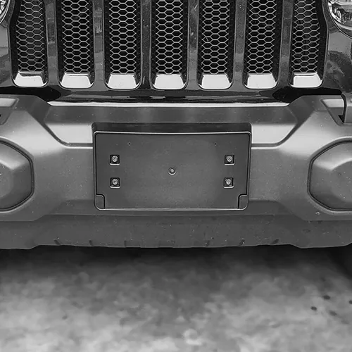 Miniatura 2 de Soporte de matrícula frontal Portamatrícula compatible con Jeep Wrangler JL JLU JT 2018-2024