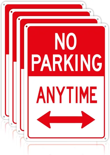 Miniatura 8 de OLANZU Señales de no estacionamiento, paquete de 4 letreros de 10 x 14 pulgadas, metal de grado ingeniero