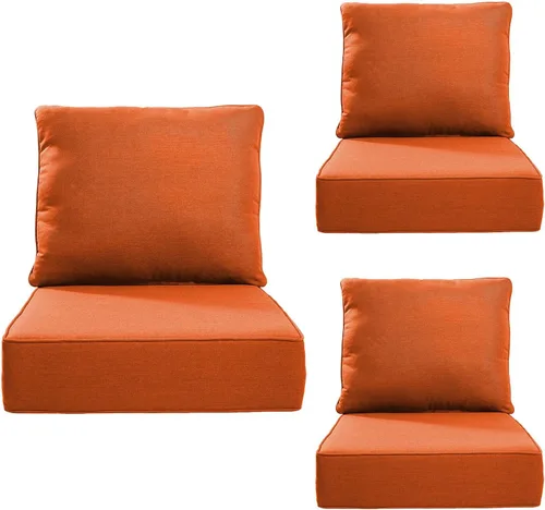 Miniatura 13 de Rilyson Cojines de patio para muebles de exterior, 22 x 24 pulgadas, respaldo alto y asiento profundo, cojín de exterior para sillas de patio, sofá