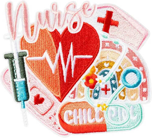 8 parches para planchar para enfermera, divertidos, médica, para coser en reparación, apliques bordados, para el día de la enfermera, manualidades,