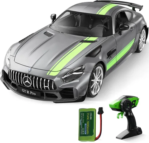 MIEBELY Coche de Control Remoto, Mercedes Benz 1/16 Escala Oficial Autorizado GT R Pro Rc Cars 7.4V 700mAh Batería Recargable 2.4Ghz Rc Drift Cars