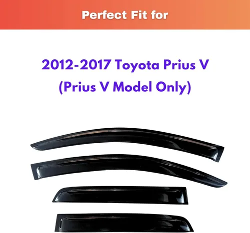 Miniatura 583 de KPY Visor de ventana compatible con Kia Soul 2009-2013, Protector contra lluvia de 4 unidades, deflectores de ventilación de ventana lateral