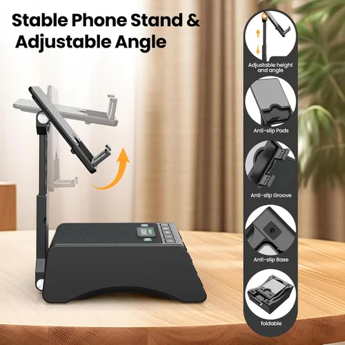 Miniatura 4 de JTEMAN Regalos para hombres y mujeres, soporte para teléfono celular con altavoz Bluetooth inalámbrico, accesorios de cocina ajustables Cool Tech