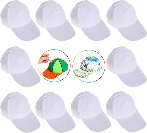 B bangcool DIY Kids Baseball Caps Sombreros - Blanco DIY Pintura Creativa Poliéster Sun Hat Sports Cap para niños