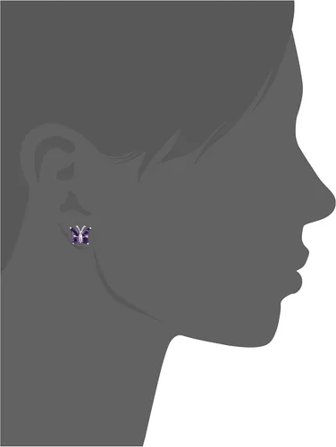 Miniatura 2 de Tienda Collection Genuine or Created Gemstone Butterfly Stud Earrings in Sterling Silver