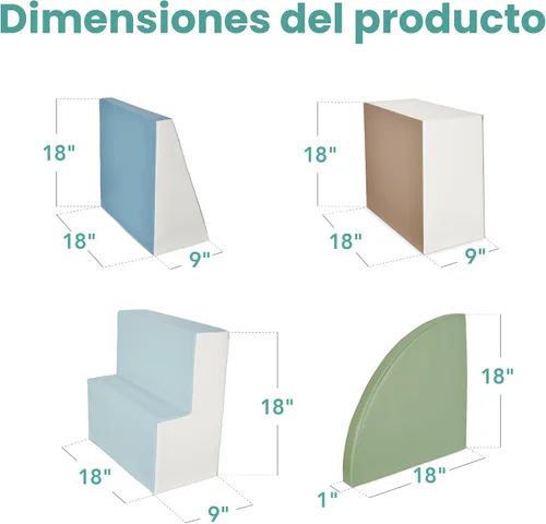 Miniatura 7 de Best Choice Products 4 piezas de bloques de espuma suave para niños para escalar y gatear, estructuras de juego para el desarrollo infantil, 4