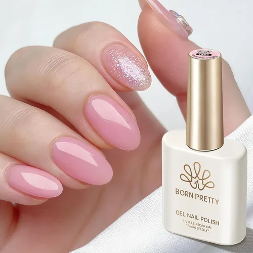 Miniatura 11 de Born Pretty Jelly Baby Pink - Esmalte de uñas de gel rosa claro, suave, transparente, neutro, translúcido, color natural, esmalte de gel UV