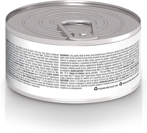 Miniatura 2 de Hill's Science Diet Adulto 1-6, Nutrición Premium para Adultos 1-6, Alimento Húmedo para Gatos, Pollo Picado, Lata de 5 oz, Caja de 24