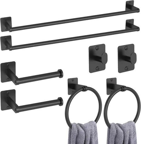Miniatura 15 de KLJKPA - Juego de accesorios de baño, juego de 4 piezas de accesorios de baño dorados, barra de toalla de 24 pulgadas, toalleros para baño, ganchos