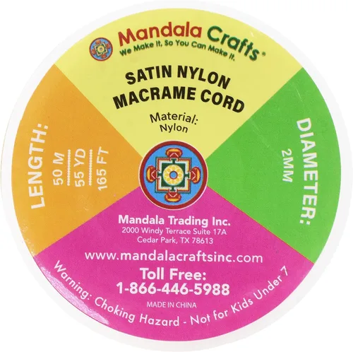 Miniatura 3 de Mandala Crafts Cordón de satén de nailon para la fabricación de joyas, 0.079 in, 55 yardas, cuerdas rojas de nailon, cordón de nudo chino para hacer