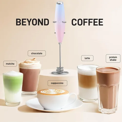 Miniatura 338 de Zulay Milk Boss Espumador de leche potente manual, hace espuma para latte, batidor para mezclar bebidas, café, miniespumador para capuchino, frappé