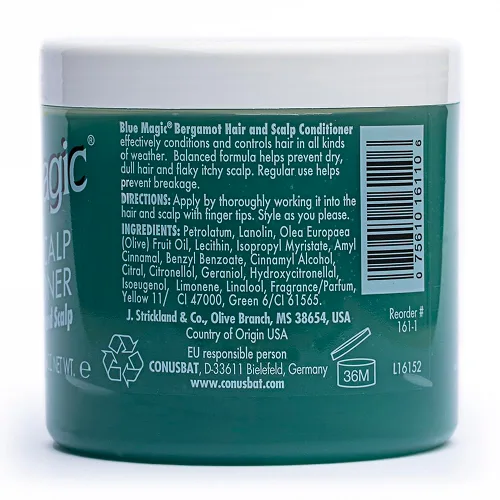 Miniatura 3 de Blue Magic Acondicionador de bergamota para cabello y cuero cabelludo, 12 onzas (paquete de 3)