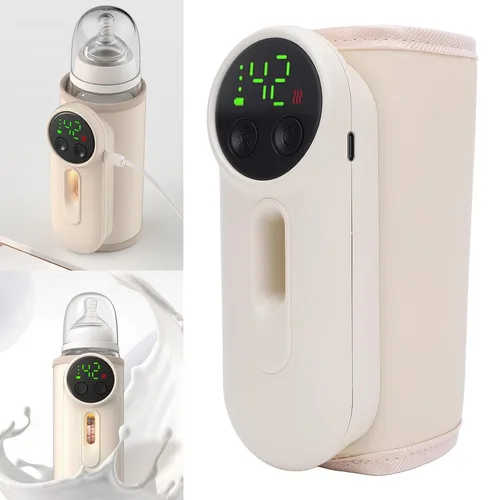 Miniatura 8 de Calentador de biberones portátil para viajes, calentador de leche de bebé de calentamiento rápido, calentador eléctrico de calentamiento
