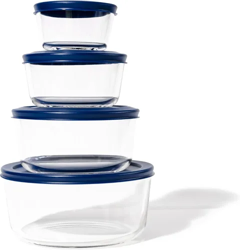 Miniatura 23 de Juego de 8 recipientes de vidrio para almacenamiento de alimentos (4 recipientes + 4 tapas sin BPA), 6.5 tazas, a prueba de fugas, aptos