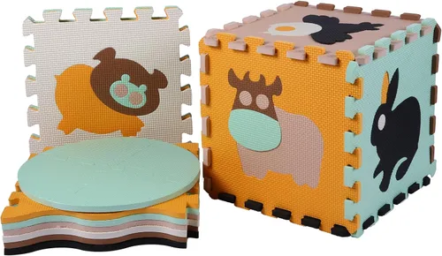 Miniatura 4 de Alfombrilla de juego de espuma para niños, 25 piezas de rompecabezas cuadrados entrelazados, alfombrilla de juego de espuma para bebés, alfombrilla