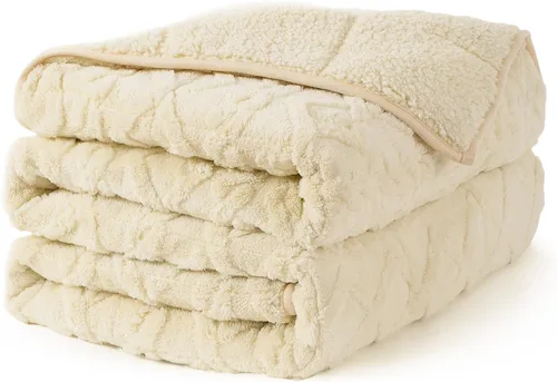 Miniatura 12 de Topblan - Manta de piel sintética para cama y sofá, cobija de sherpa Gris claro