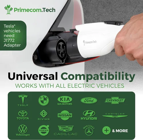 Miniatura 6 de PRIMECOM - Cargador de vehículo eléctrico de nivel 2 (EV) (220 V/240 voltios, 16 amperios), cargador portátil EVSE inteligente para automóvil, 30