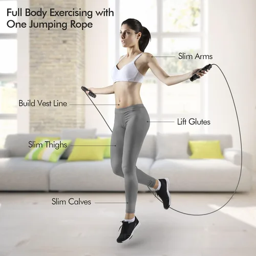 Miniatura 7 de Cuerda de saltar sin enredos de velocidad rápida, cable de salto con rodamientos de bolas para mujeres, hombres y niños, cuerda de saltar de acero