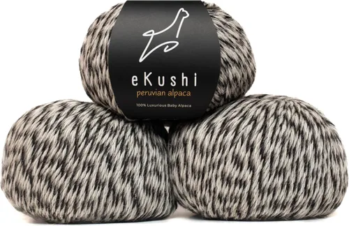 Miniatura 60 de 100% Hilo de Alpaca para Bebé para Tejer y Ganchillo - Juego de 3 Madejas de Hilo Premium DK - Ligero, Hipoalergénico y Térmico Hecho en Perú - N010