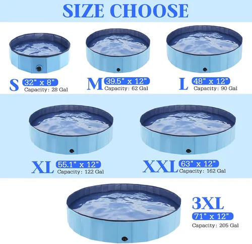 Miniatura 2 de Eooqi Piscina plegable para perros, bañera portátil para mascotas y piscina infantil, bañera plegable para cachorros, perros pequeños, medianos