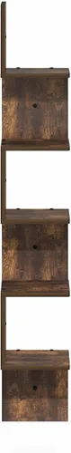 Miniatura 6 de Furinno Rossi - Estantes flotantes de esquina para pared, estante de pared cuadrado de esquina de 5 niveles, estante flotante radial en forma de S