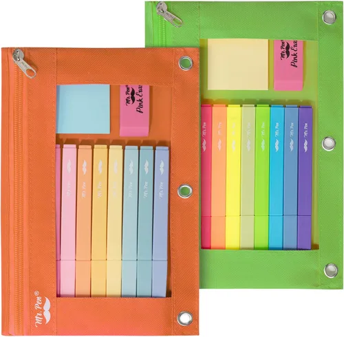 Miniatura 27 de Mr. Pen - Estuche para lápices de 2 piezas - Estuche con cremallera para lápices para carpeta de 3 anillas