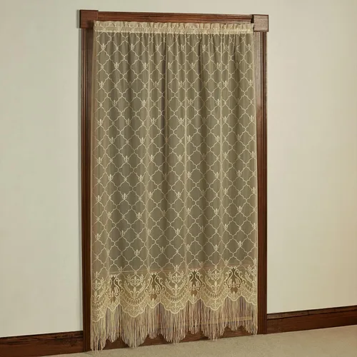 Miniatura 8 de Touch of Class Panel de cortina victoriana de encaje Fleur de Lis para ventana de poliéster - Oro antiguo - Panel de estilo europeo para ventanas