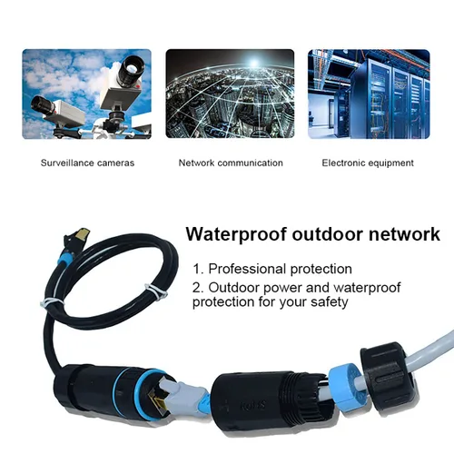 Miniatura 5 de 10 PCS Acopladores RJ45 Impermeables IP68, Acoplador Ethernet de Cobre Puro Blindado, Conector de Cable LAN Impermeable IP68 para Exteriores