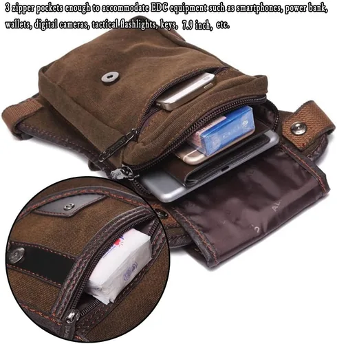 Miniatura 4 de Riñonera táctica al aire libre para hombres y mujeres, bolsa multifuncional para el muslo para motocicleta, bicicleta, senderismo, viajes, pesca