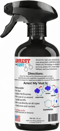 Miniatura 2 de Arrest My Vest Aerosol para eliminar olores de armadura corporal de grado militar y policial, equipo táctico. Seguro para K9. Seguro para todos