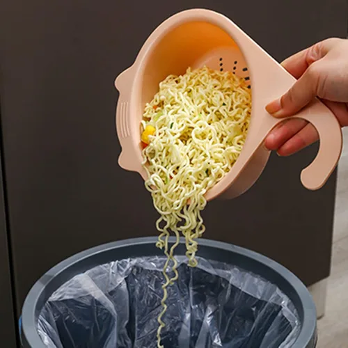Miniatura 3 de Colador para colocar sobre el fregadero, cesta de drenaje para lavar verduras y frutas, escurrir pasta cocida y platos secos, se cuelga en el grifo