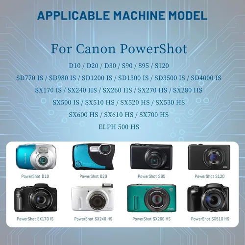 Miniatura 3 de Paquete de 2 baterías NB-6L NB-6LH de 1600mAh con cargador dual para Canon Powershot SX500 es, SX510 HS, SX520 HS, SX530 HS, SX540 HS, SX170 es