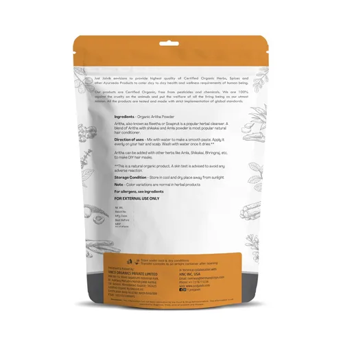 Miniatura 2 de Polvo de aritha certificado 100% orgánico (polvo de nuez de jabón) 8.01 oz/0.5 libras/08 oz - Producto orgánico de limpieza y acondicionamiento