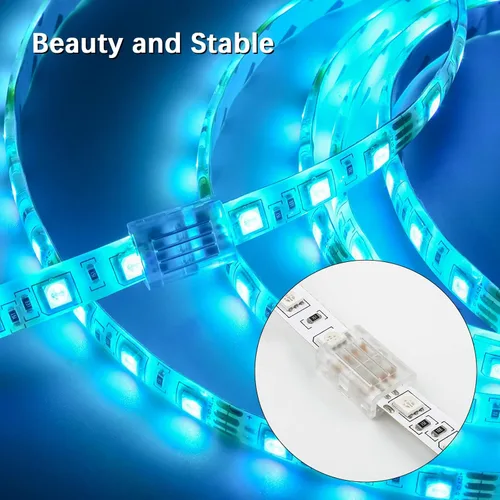 Miniatura 7 de RGBZONE 10 conectores LED de 4 pines, conector RGB de tira a tira para 0.394 in, resistente al agua o no impermeable, SMD 5050/3528 RGB luces