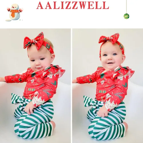 Miniatura 18 de Aalizzwell Conjunto de mameluco acanalado para bebé recién nacido prematuro para otoño e invierno