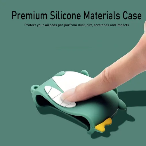 Miniatura 2 de Bonita funda de dinosaurio para Airpod Pro/Pro 2 Gen 2023/2022/2019, divertida funda Kawaii de dibujos animados 3D con kit de limpieza y llavero